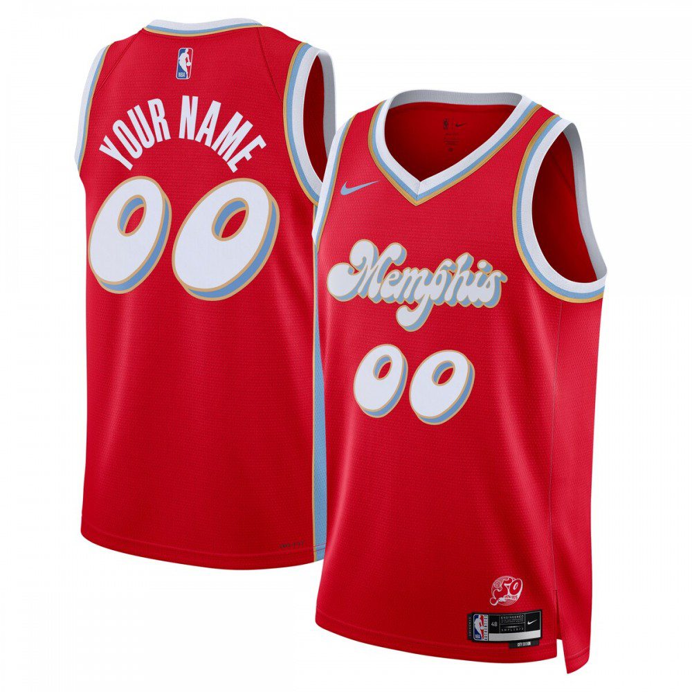 Memphis Grizzlies Unisex 2024/25 Custom Swingman Jersey - City Edition - Red-Pro Kit Vault | Brand New 26/27 Sports Jerseys